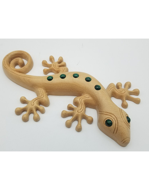 GECKO BOIS DE HETRE MINERAUX ATELIER 2F UNILLIANCE MINERAUX