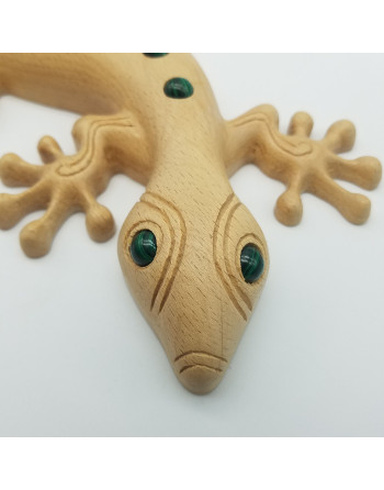 GECKO BOIS DE HETRE MINERAUX ATELIER 2F UNILLIANCE MINERAUX