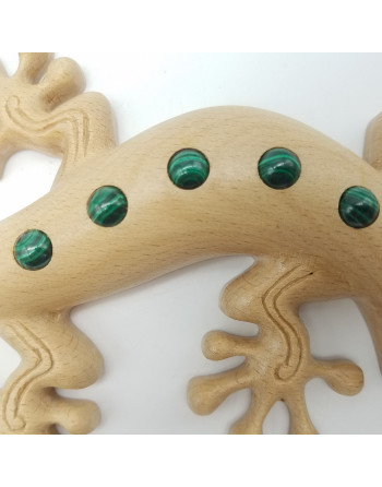 GECKO BOIS DE HETRE MINERAUX ATELIER 2F UNILLIANCE MINERAUX
