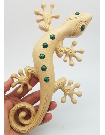 GECKO BOIS DE HETRE MINERAUX ATELIER 2F UNILLIANCE MINERAUX