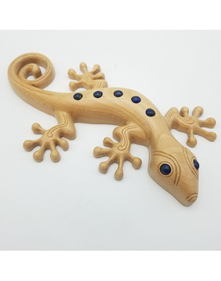 GECKO BOIS DE HETRE MINERAUX ATELIER 2F UNILLIANCE MINERAUX
