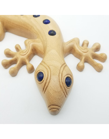 GECKO BOIS DE HETRE MINERAUX ATELIER 2F UNILLIANCE MINERAUX