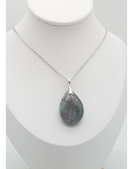 PENDENTIF LABRADORITE GRISE VIOLETTE UNILLIANCE MINERAUX GROSSISTE