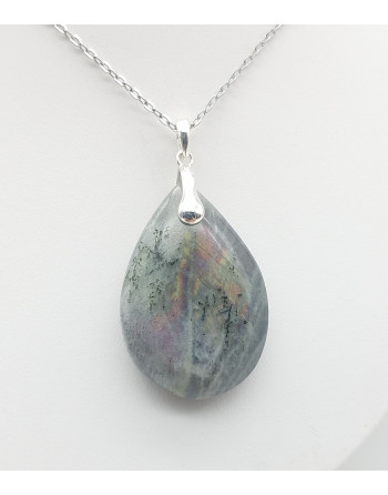 PENDENTIF LABRADORITE GRISE VIOLETTE ATELIER 2F UNILLIANCE MINERAUX