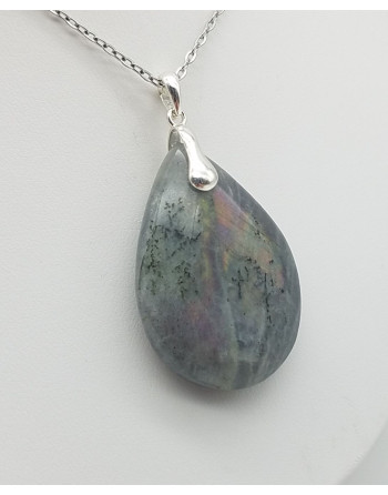 PENDENTIF LABRADORITE GRISE VIOLETTE ATELIER 2F UNILLIANCE MINERAUX