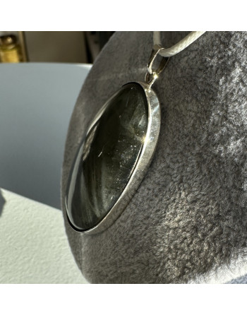 Pendentif Labradorite violette Argent 925 – Artisanat, Pierre Naturelle. Atelier 2F Unilliance Minéraux