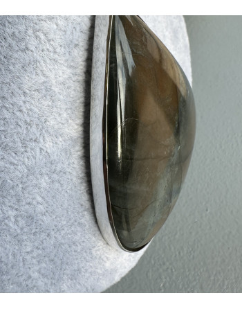 Pendentif artisanal labradorite XXL reflets violets et dorés argent 925