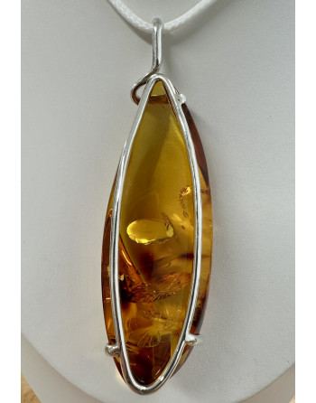 PENDENTIF AMBRE BALTIQUE ARTISANAL ATELIER 2F UNILLIANCE MINERAUX