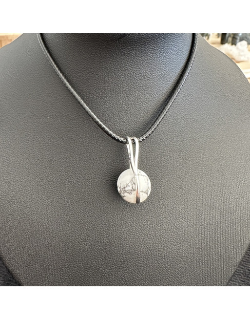 PENDENTIF HOWLITE NATURELLE ET ARGENT ATELIER 2F UNILLIANCE