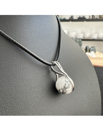 PENDENTIF HOWLITE NATURELLE ET ARGENT ATELIER 2F UNILLIANCE