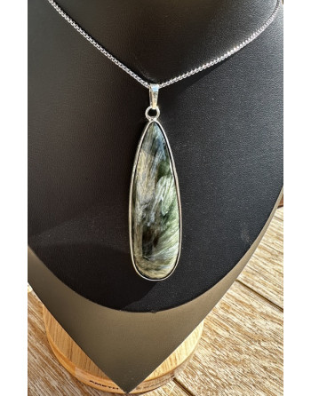 PENDENTIF SERAPHINITE ARTISANAL ATELIER 2F UNILLIANCE MINERAUX