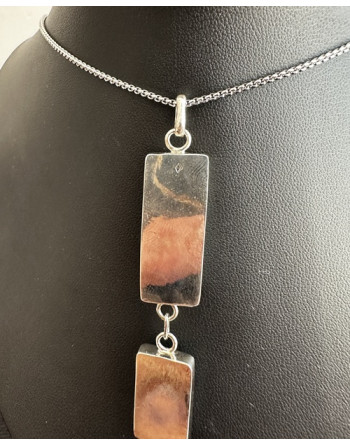 PENDENTIF PIERRE DE LUNE AMAZONITE NATURELLE ARTISANAL ATELIER 2F