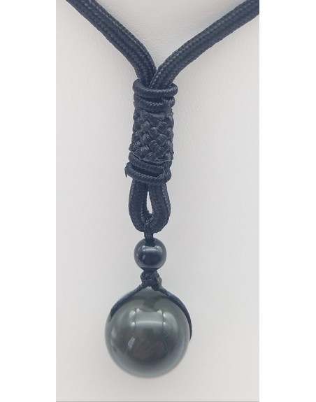 Pendentif Perle Obsidienne œil Céleste – 16mm, Avec Ou Sans Collier, France